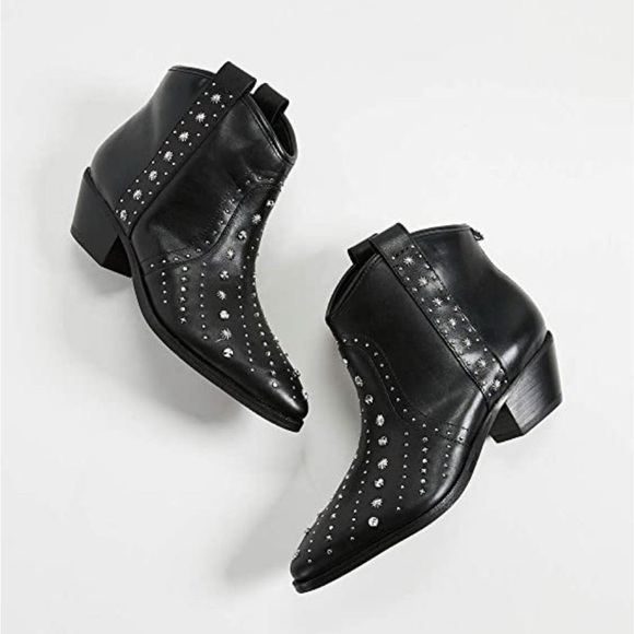Sam Edelman - Brian Black Leather Studded Bootie - Picture 1 of 9